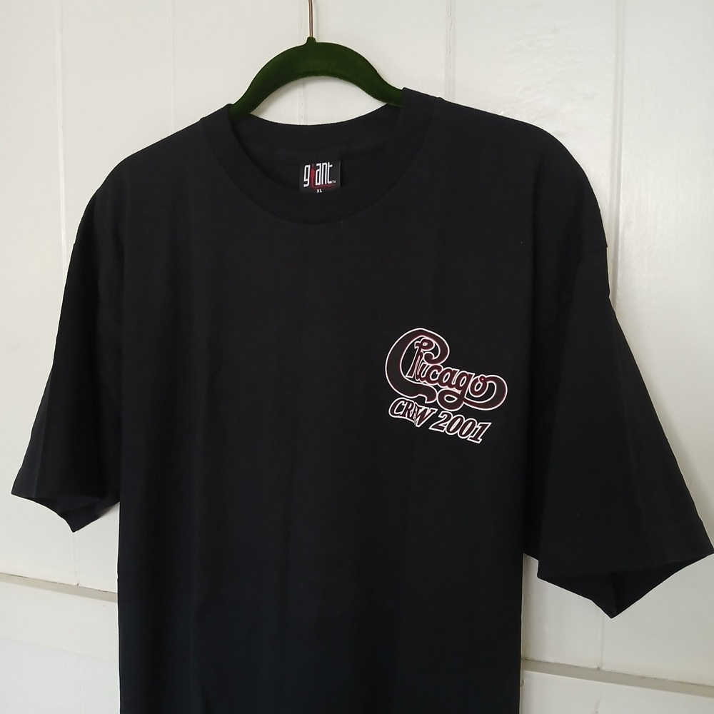 Vintage Chicago Concert Crew Tour T-Shirt on GIANT Tag Men's XL Black Cotton SS